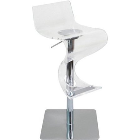 Lumisource Viva Adjustable Swivel Barstool in Clear Acrylic BS-VIVA ACR C